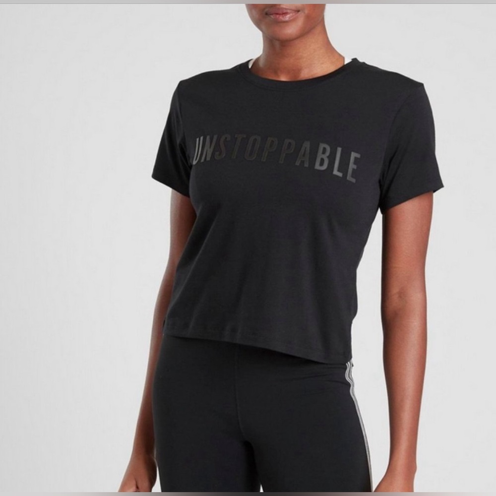 Athleta black UNSTOPPABLE T-shirt in size small